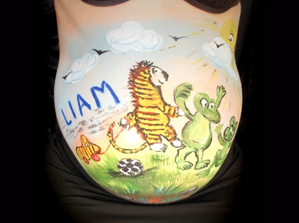 Bellypainting-Schwangerschaft-Bauchbemalung-Janosch-Geschichte Bellypainting-Schwangerschaft-Bauchbemalung-Janosch-Geschichte