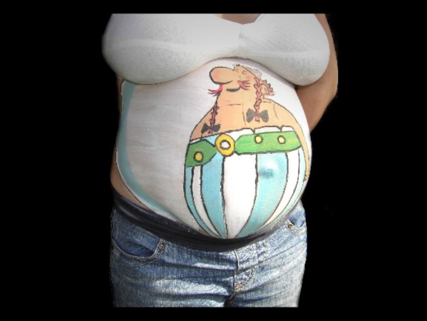 Bellypainting-Schwangerschaft-Bauchbemalung-Obelix