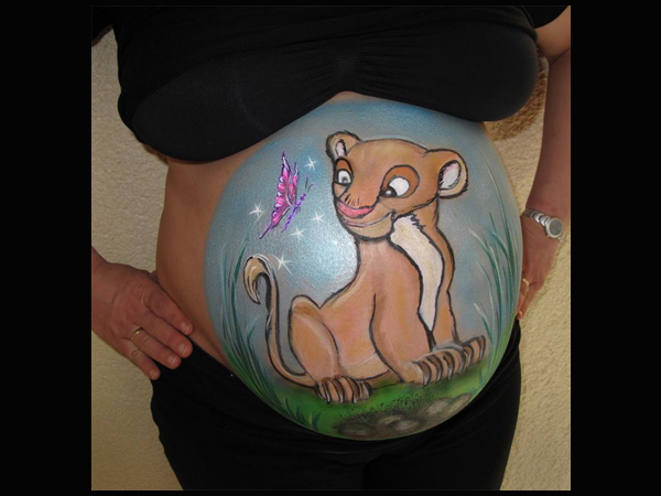 Bellypainting-Löwenkind Bellypainting-Löwenkind